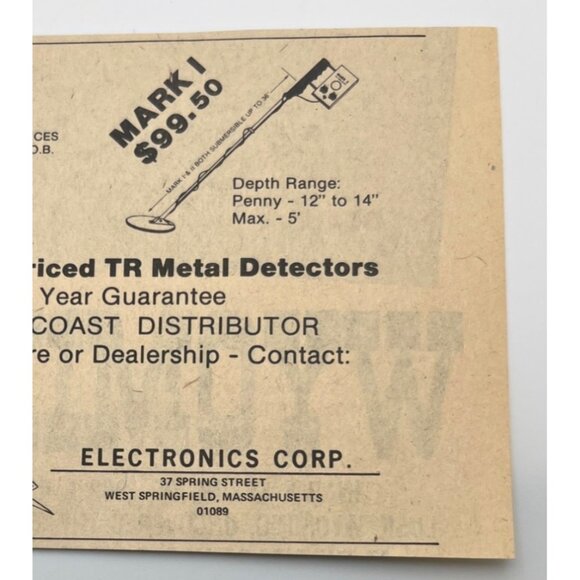 Mark II Metal Detectors Print Ad Vintage 70s Electronics Corp Springfield MA - Picture 5 of 6